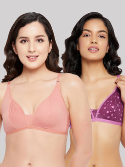 Clovia - Cotton Non-padded Non-wired Demi Cup Bra (pack Of 2)