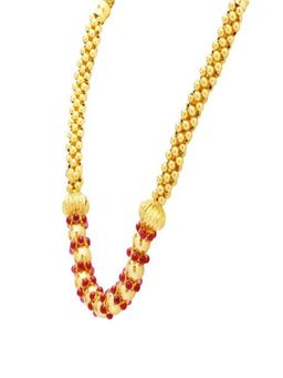 WHP Jewellers - 22K Gold Thushi with Red Beads
