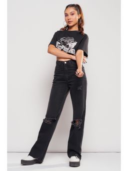 FREAKINS - Knee Ripped Straight Jeans
