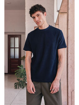PRIMAL GRAY - Navy Blue Towel Terry T-Shirt