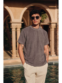 PRIMAL GRAY - Grey Towel Terry T-Shirt