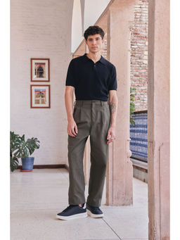 PRIMAL GRAY - Black Pointelle Polo T-Shirt