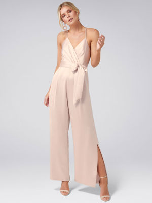 maddison satin wrap jumpsuit