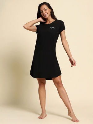 Round Neck Short Sleeve Lounge Dress