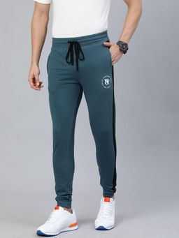 The Indian Garage Co - Men Teal Solid Slim Fit Joggers