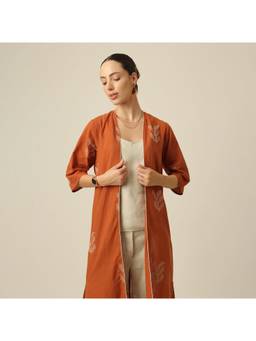 Saltpetre - Long Overlay - Orange With Beige Contrast Edging