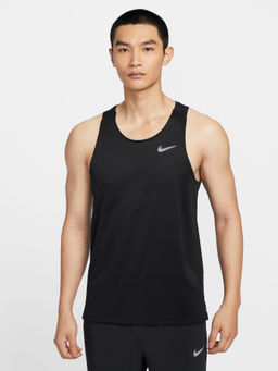 Nike - Men Black Solid Stride Tank Top - HV5211-010