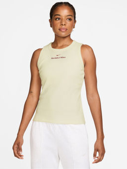 Nike - Women Beige Solid Chill Knit Tank Top - IM6394-103
