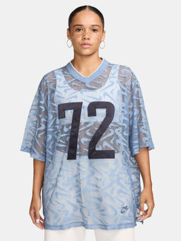 Nike - Women Blue Self Design Chill Lace T-shirt - IM8388-486