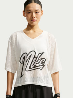 Nike - Women White Self Design T-shirt - IV4917-133