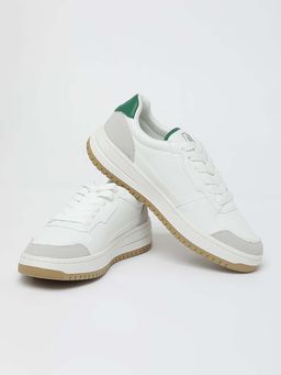 Snitch - White Solid Casual Sneakers