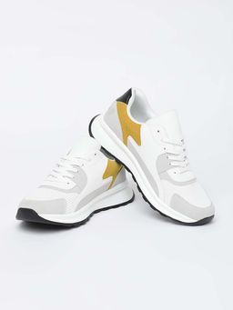 Snitch - White Textured Sneakers