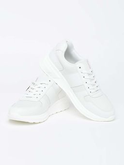 Snitch - White Solid Sneakers