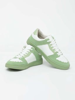 Snitch - Green Solid Perforations Sneakers