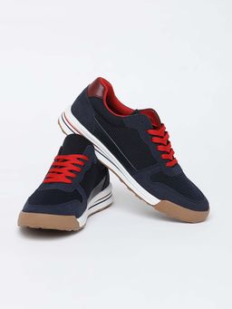 Snitch - Navy Blue Mesh Sneakers