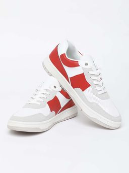 Snitch - White Colour Blocked Sneakers