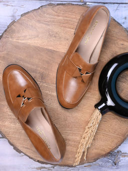 Ronnie Grey - Women Camel Solid Loafers