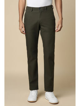 Allen Solly - Men Olive Regular Fit Solid Casual Trousers