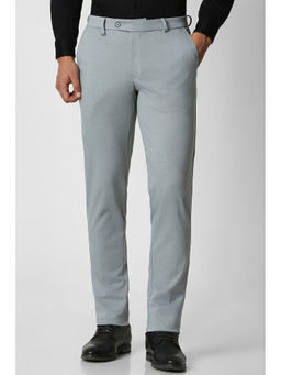 Van Heusen - Men Grey Solid Ultra Slim Fit Trousers