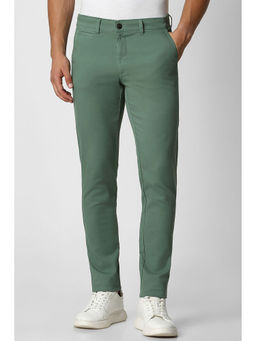 Van Heusen - Men Green Solid Slim Fit Trousers