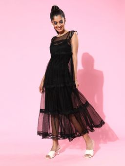 KASSUALLY - Women Fit And Flare Black Dress (Set of 2)