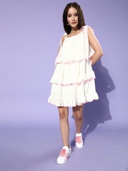 KASSUALLY - Ruffle White Dress