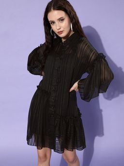 KASSUALLY - Black Striped Trapeze Dress (Set of 2)