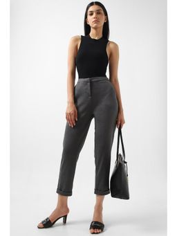 Van Heusen - Women Grey Textured Casual Regular Fit Trousers