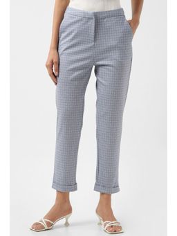 Van Heusen - Women Grey Check Casual Slim Fit Trousers