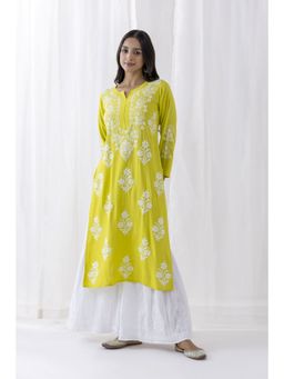 HOUSE OF KARI - Long Embroidered Kurta Yellow