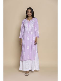 HOUSE OF KARI - Long Embroidered Kurta Lavender
