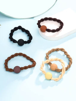 Yellow Chimes - 5 Pcs Satin Scrunchies