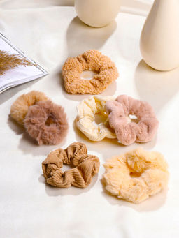 Yellow Chimes - 7 Pcs Satin Scrunchies