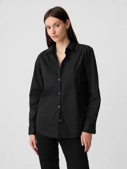 GAP - Black Women's Full Sleeve Spread Collar Shirt