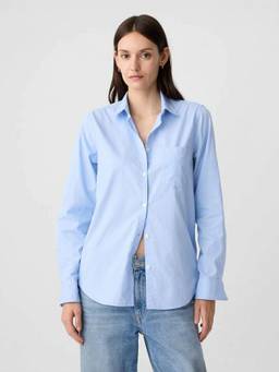 GAP - Blue Women's Full Sleeve Spread Collar Shirt