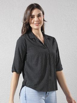 CRIMSOUNE CLUB - Women's Black Vertical Stripes Top