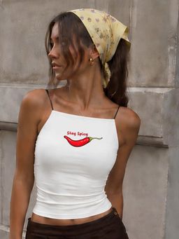PRONK - Stay Spicy Cloud White Tank Top