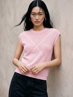 Outzidr - Pink Extened Sleeved Top