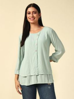 Beatnik - Green Women Round Neck Tunic