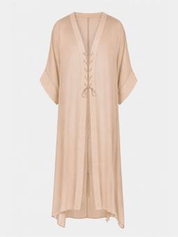 BEYOND - Peach Cross Front Sheer Overlay