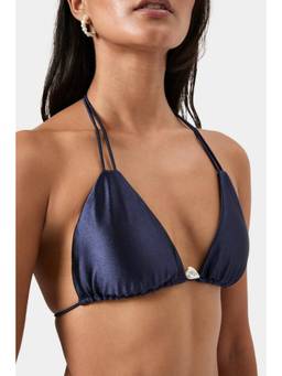 BEYOND - Navy Blue Pearl Bikini Top