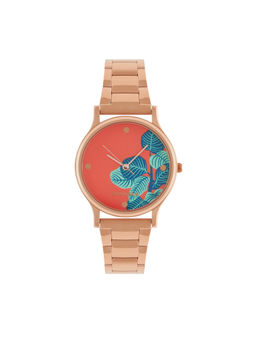 Teal by CHUMBAK - TEAL by Teal by CHUMBAK Bohemian Leaves Watch,Metal Link Strap