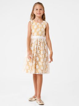 Kate & Oscar - Girls Beige Floral Dress