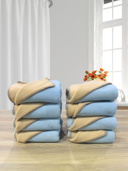 LABHAM - Aqua Microfiber Reversible Hand Towel (Pack Of 4)