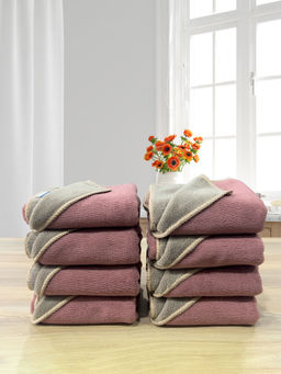 LABHAM - Mauve Microfiber Reversible Hand Towel (Pack Of 4)