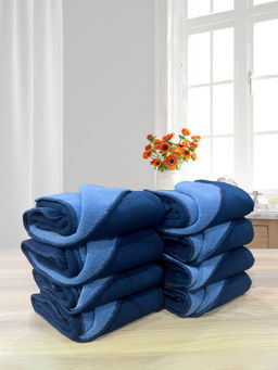 LABHAM - Navy Blue Microfiber Reversible Hand Towel (Pack Of 4)