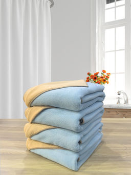 LABHAM - Aqua Microfiber Reversible Bath Towel (Pack Of 4)