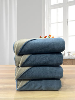LABHAM - Blue Microfiber Reversible Bath Towel