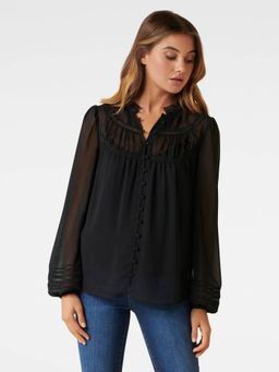 Forever New - Cornelia Curved Yoke Blouse With Inner (Set of 2)