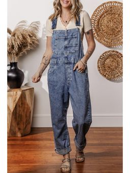PARTIQ - Sail Blue Denim Bib Straight Leg Dungaree